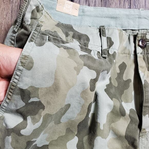 Gap Women Camouflage Straights Khaki High Rise Pants Size 16 Plus New With Tag - Picture 4 of 11